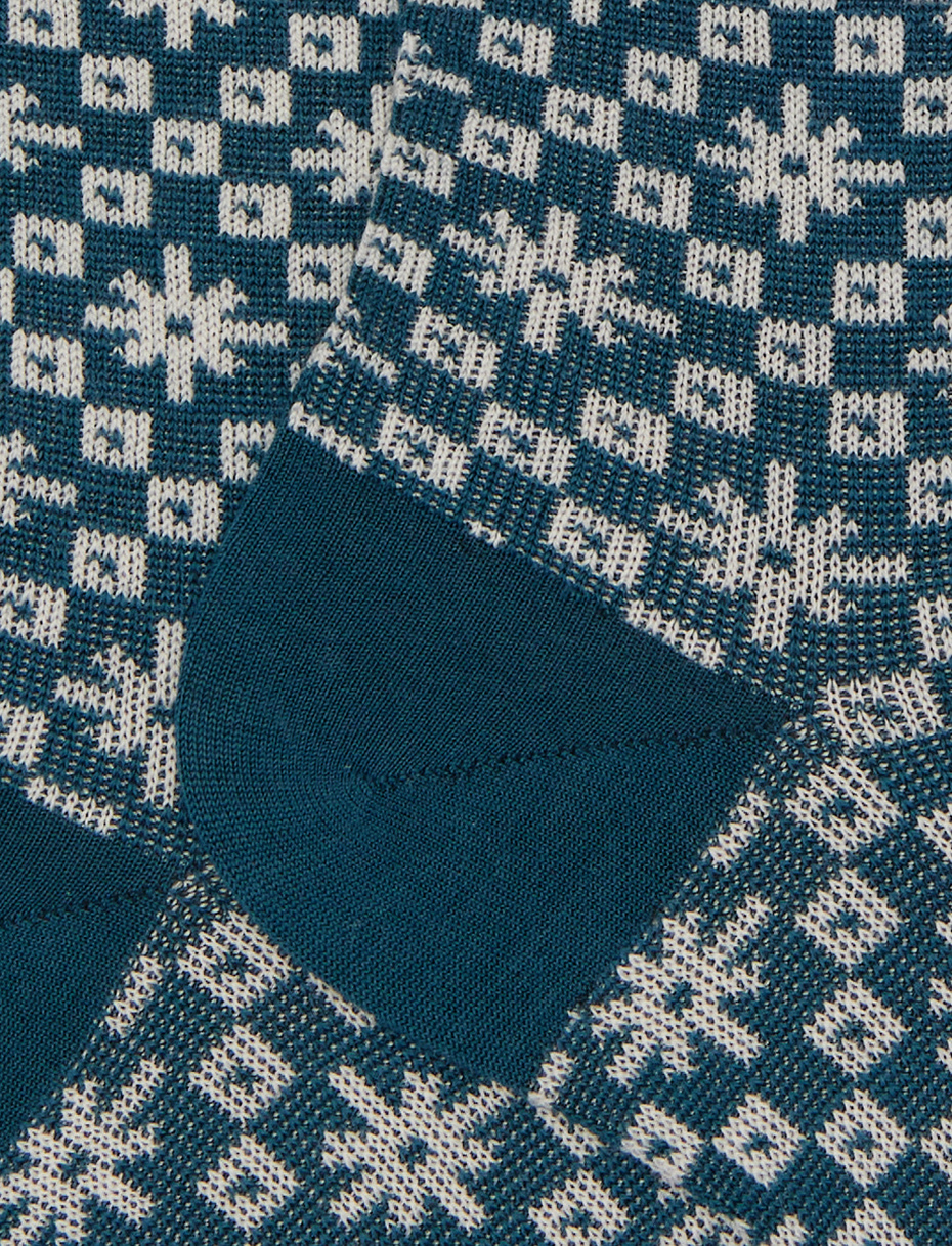 Calze corte donna lana verde fantasia norvegese - Gallo 1927 - Official Online Shop