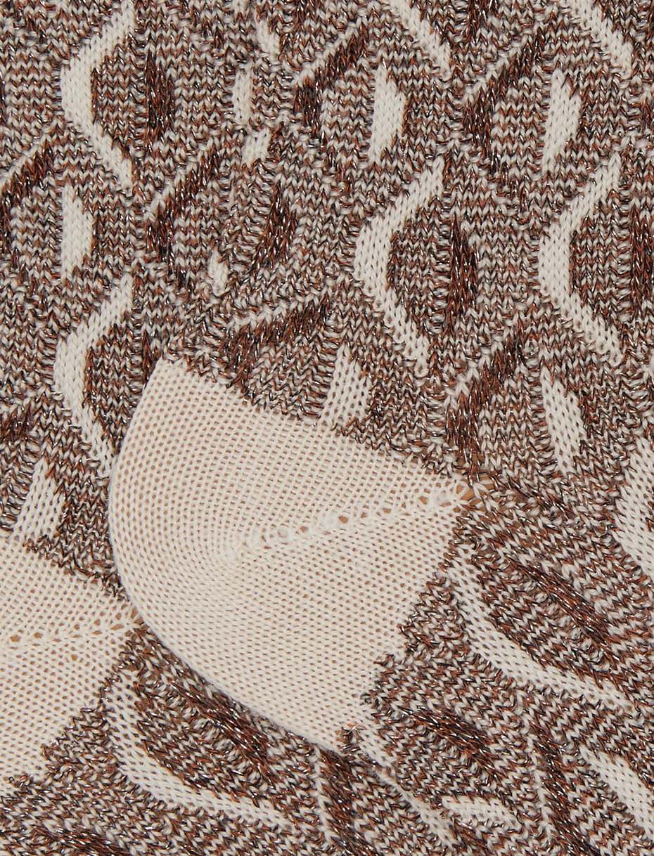 Calze corte donna lana, seta e cashmere bianco fantasia geometrico effetto scintillante - Gallo 1927 - Official Online Shop