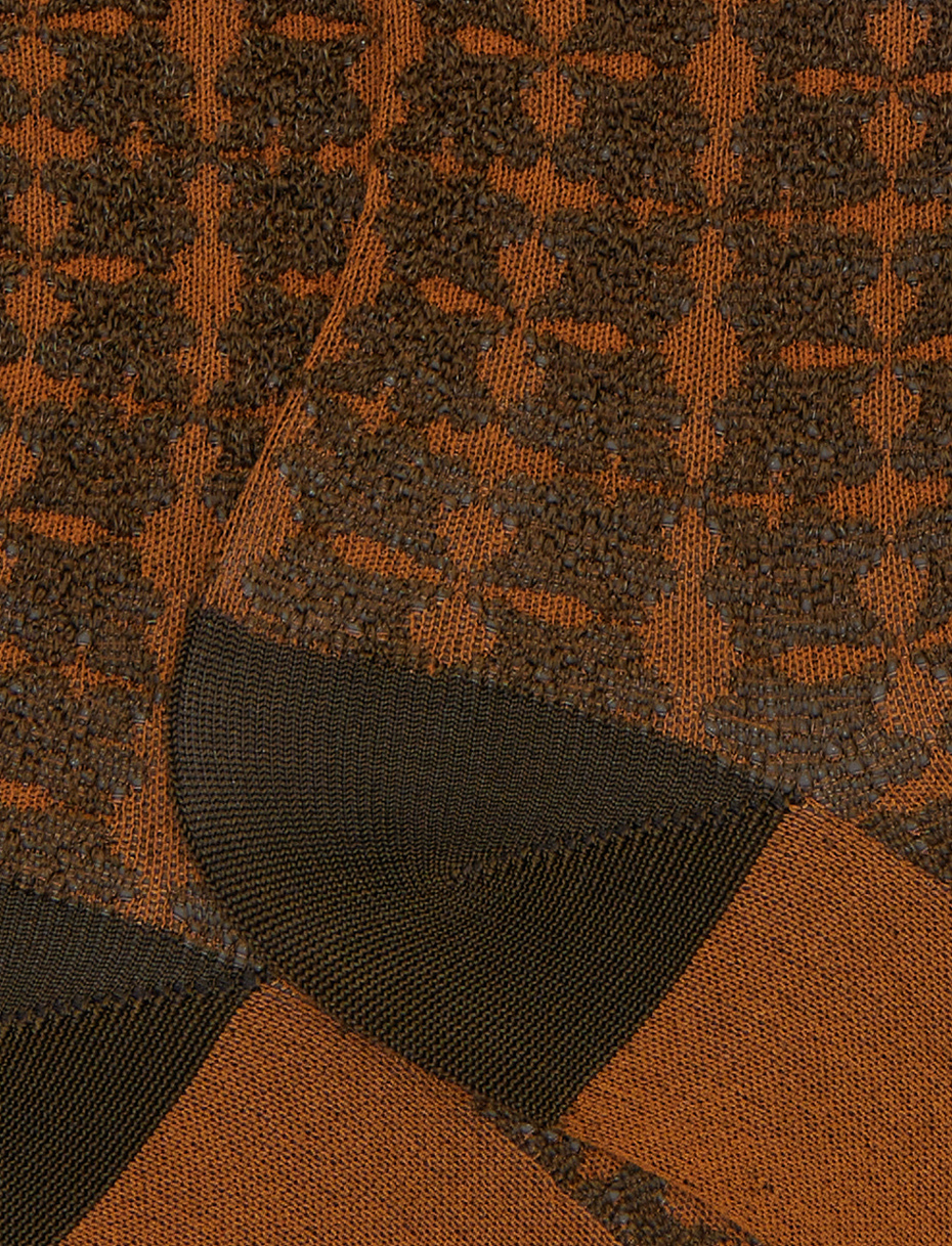 Calze corte donna viscosa verde fantasia foglioline - Gallo 1927 - Official Online Shop