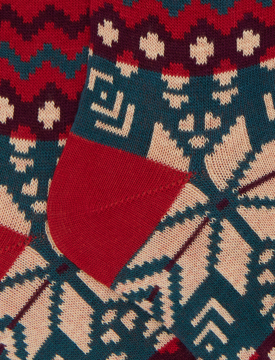 Calze lunghe bambino cotone rosso fantasia greca natalizia - Gallo 1927 - Official Online Shop