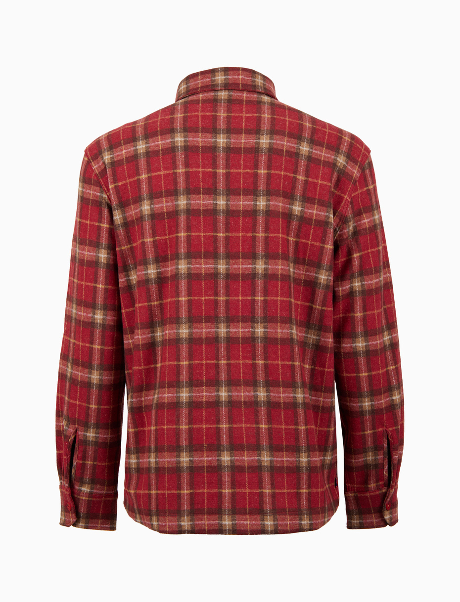 Men's red cotton shirt with tartan motif - Gallo 1927 - Official Online Shop