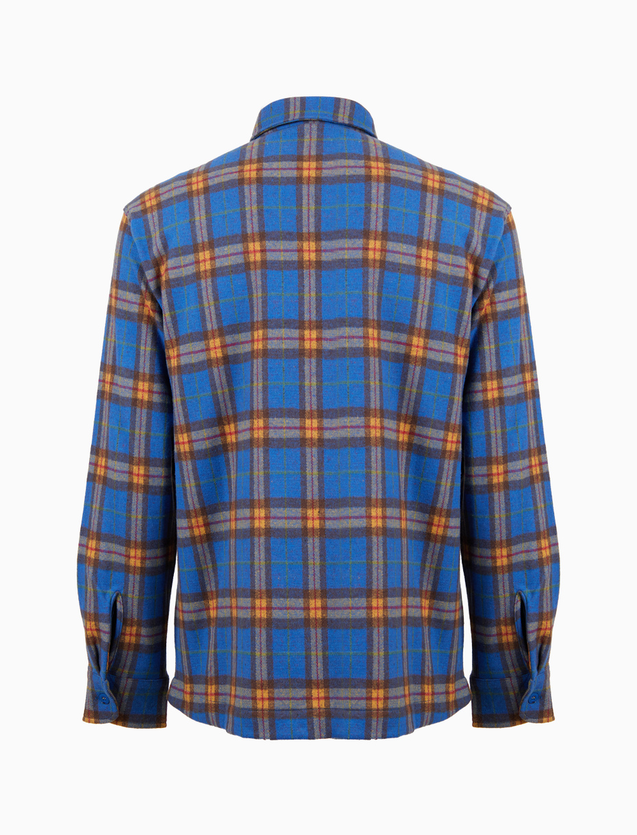 Camicia uomo cotone azzurro fantasia tartan - Gallo 1927 - Official Online Shop