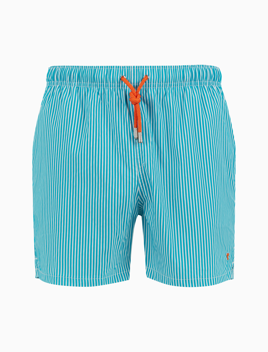 Men's light blue swimming shorts with seersucker motif - Gallo 1927 - Official Online Shop
