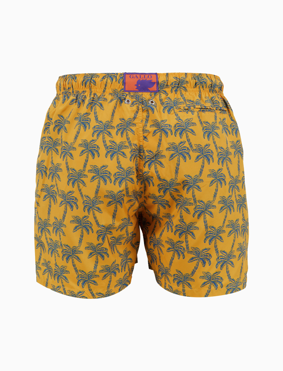 Men's swimming shorts yellow with palm pattern - Gallo 1927 - Official Online Shop