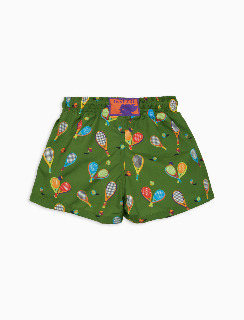 Boxer mare bambino fantasia racchette verde - Gallo 1927 - Official Online Shop