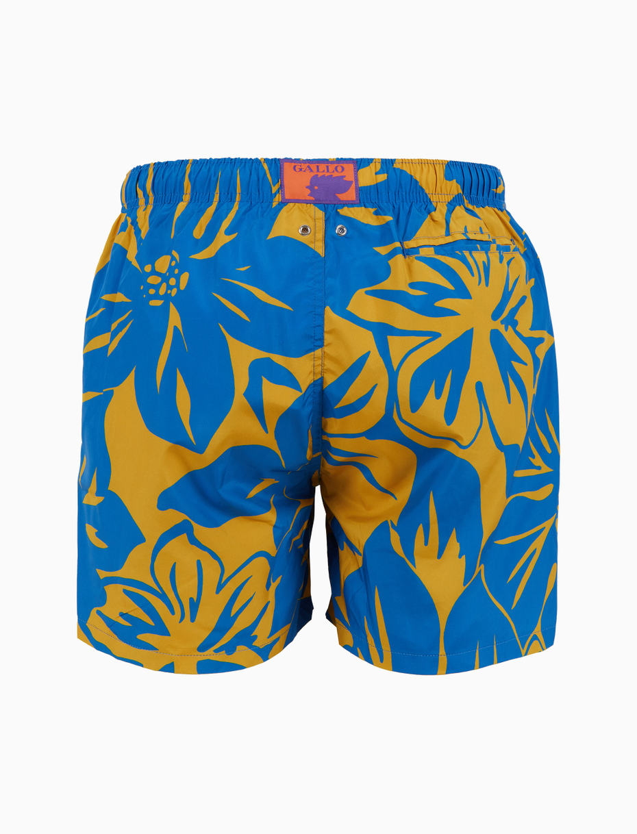 Men's swimming shorts yellow with floral pattern - Gallo 1927 - Official Online Shop