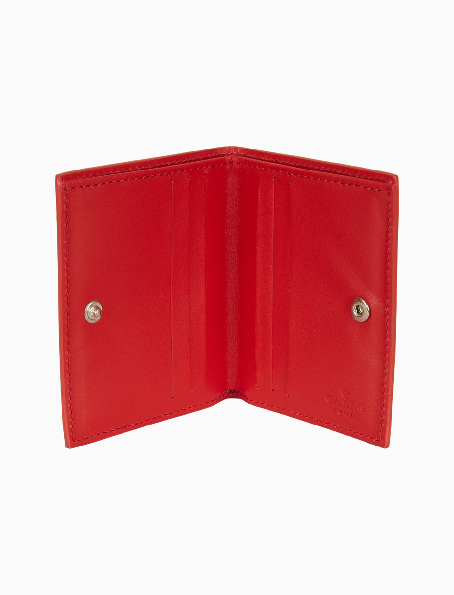 Porta carta di credito unisex in pelle martellata righe multicolor blu - Gallo 1927 - Official Online Shop