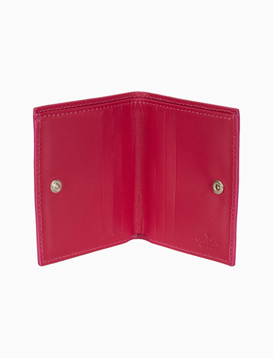 Porta carta di credito unisex in pelle martellata righe multicolor bianco - Gallo 1927 - Official Online Shop
