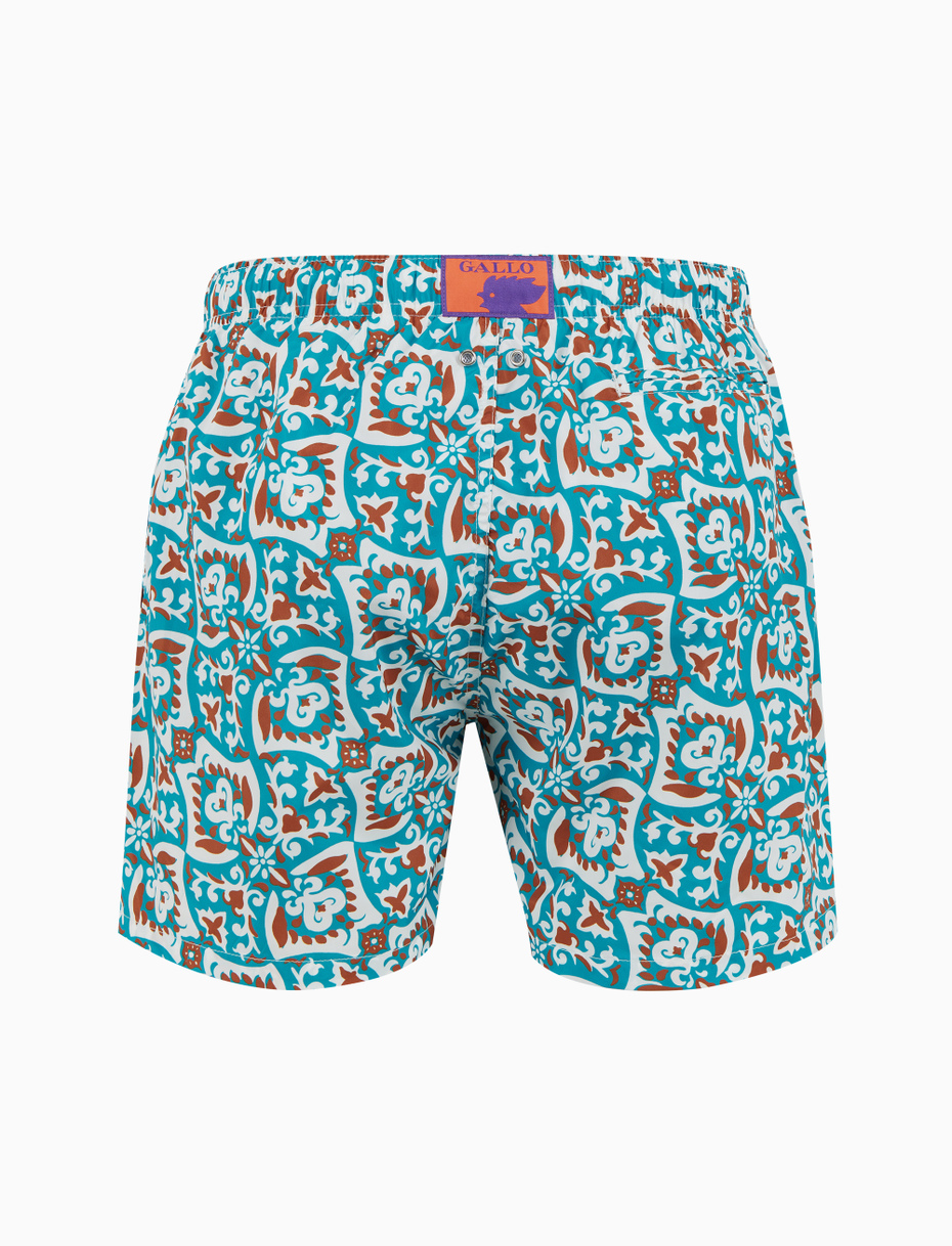 Men's green swimming shorts with bandana pattern - Gallo 1927 - Official Online Shop