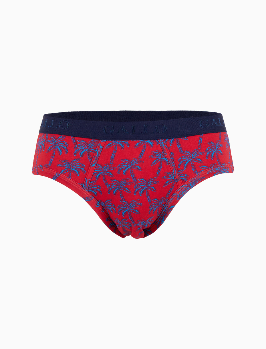 Slip intimo uomo cotone fantasia palme rosso - Gallo 1927 - Official Online Shop