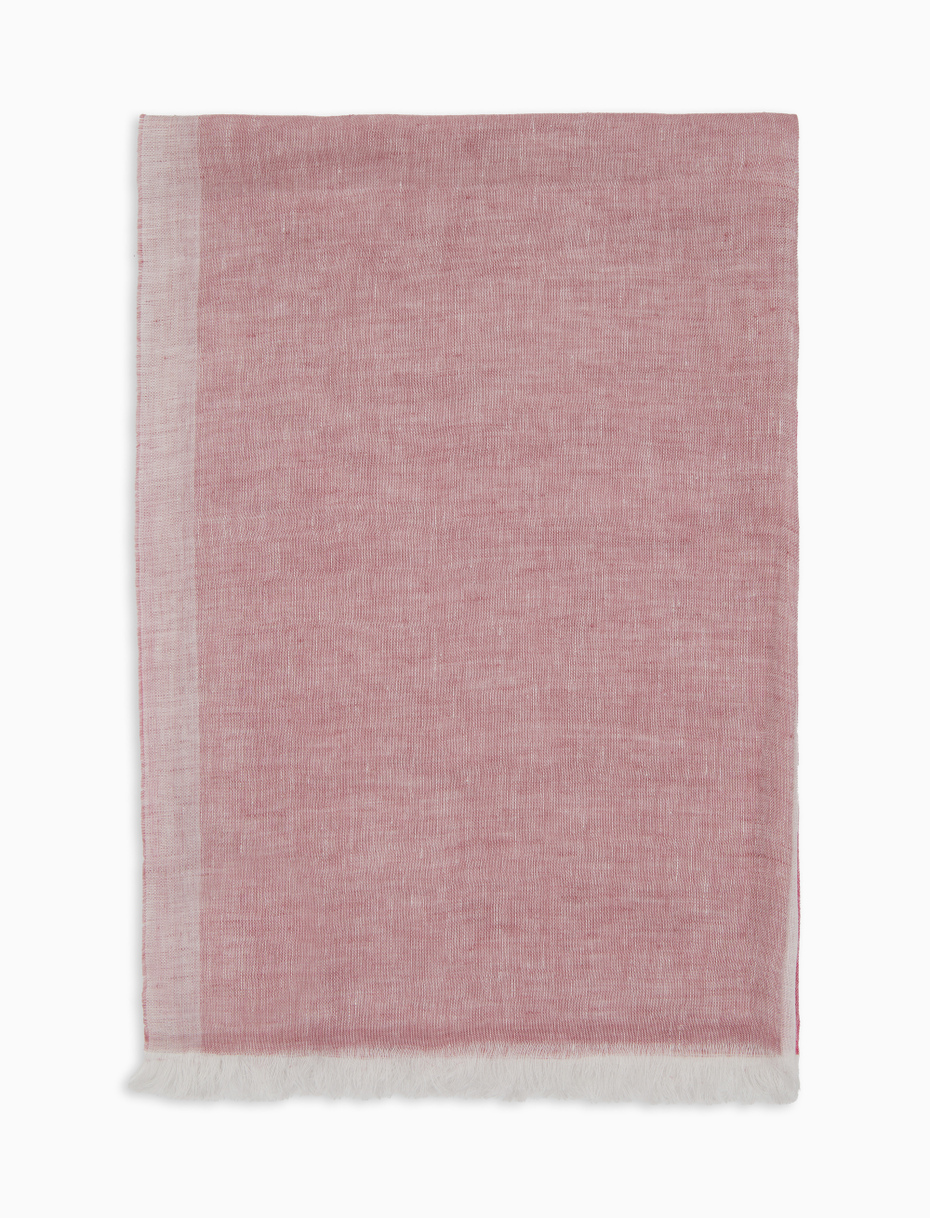 Sciarpa unisex lino fantasia a tre colori fucsia - Gallo 1927 - Official Online Shop