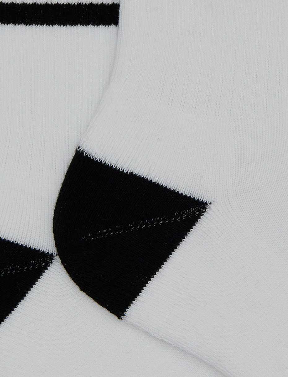 Unisex white short cotton terry socks with contrast Gallo 1927 lettering - Gallo 1927 - Official Online Shop