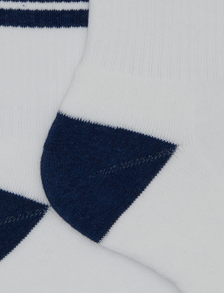 Unisex white short cotton terry socks with contrast Gallo 1927 lettering - Gallo 1927 - Official Online Shop