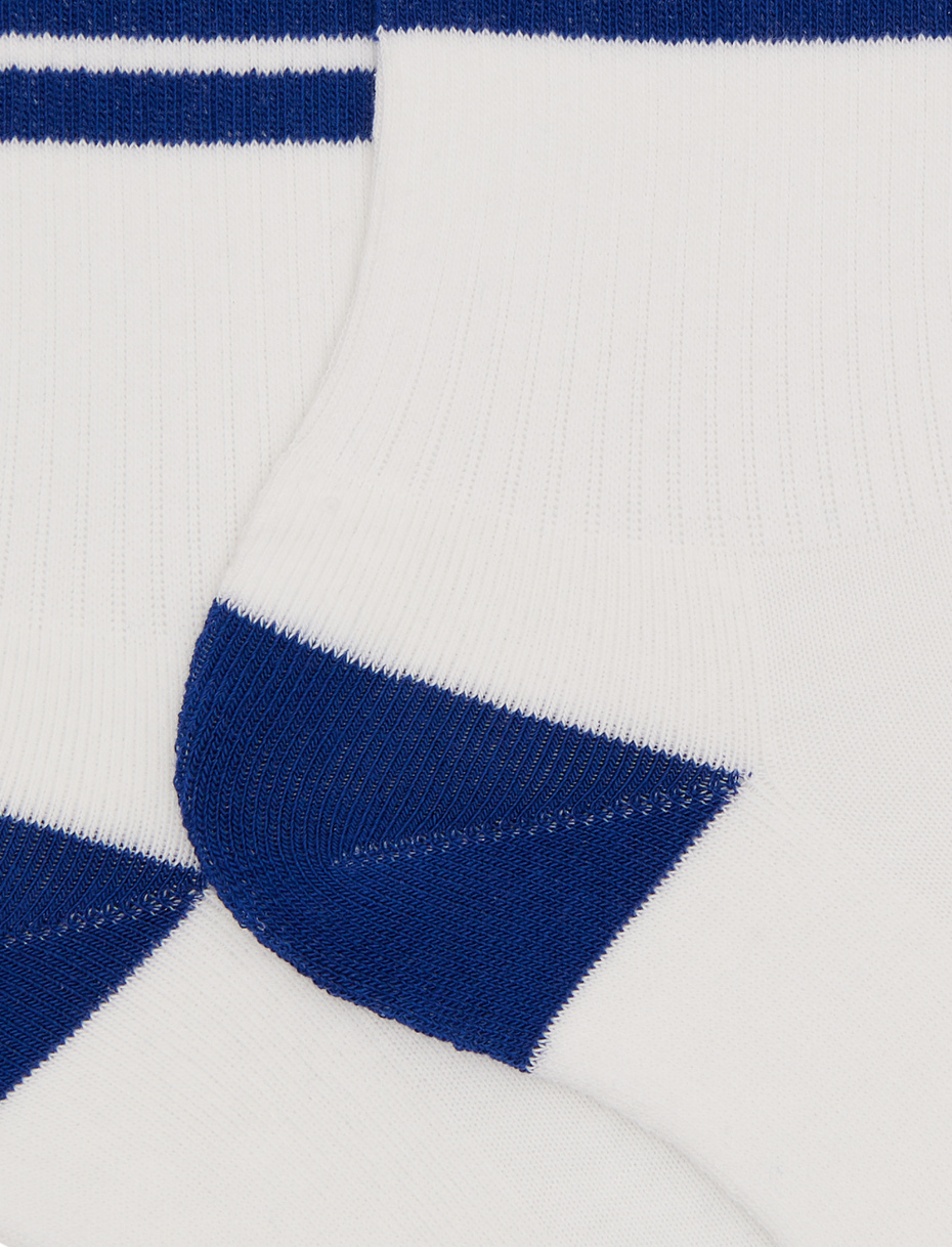 Calze corte unisex spugna di cotone bianco con scritta Gallo 1927 in contrasto di colore - Gallo 1927 - Official Online Shop