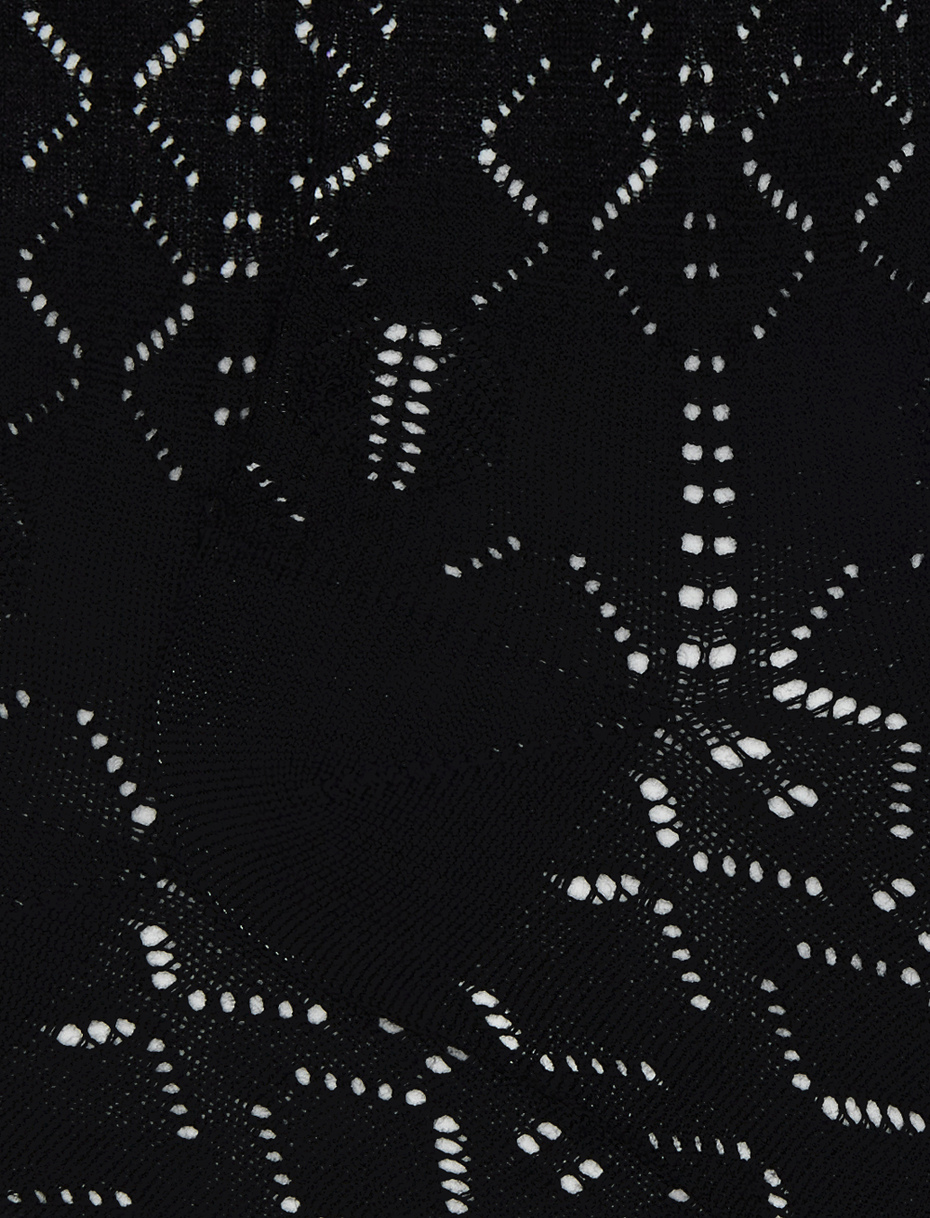 Women's black short cotton perforated socks with argyle pattern - Gallo 1927 - Official Online Shop