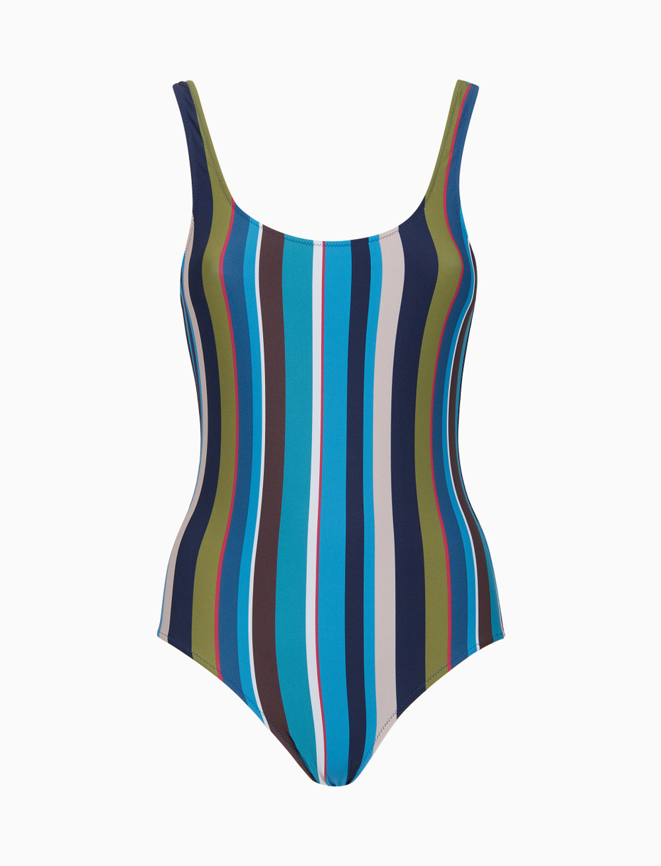Costume intero donna righe multicolor blu - Gallo 1927 - Official Online Shop