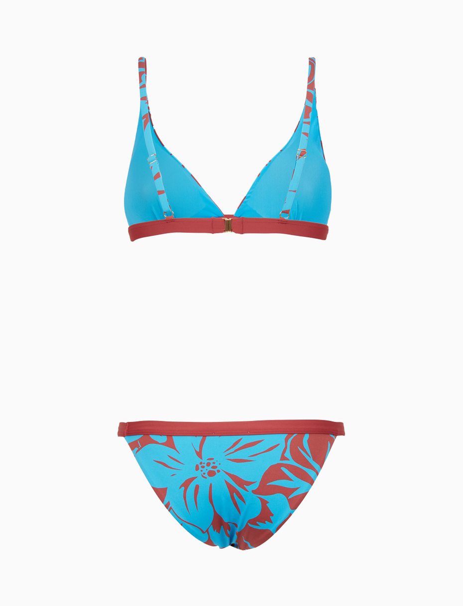 Women's light blue sail bikini with floral pattern - Gallo 1927 - Official Online Shop