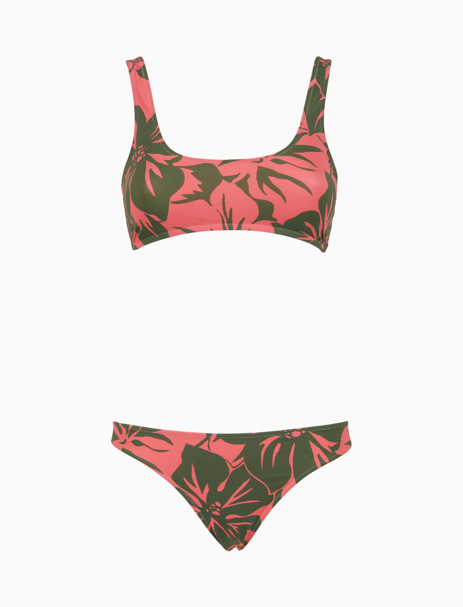 Bikini bralette donna fantasia fiori rosa - Gallo 1927 - Official Online Shop