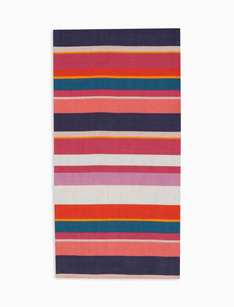 Bandana unisex cotone righe multicolor bianco - Gallo 1927 - Official Online Shop