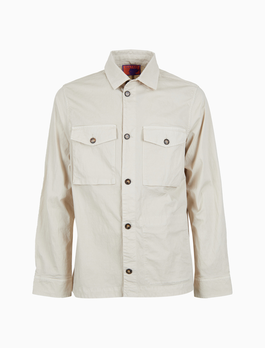 Overshirt unisex cotone tinto capo tinta unita beige - Gallo 1927 - Official Online Shop