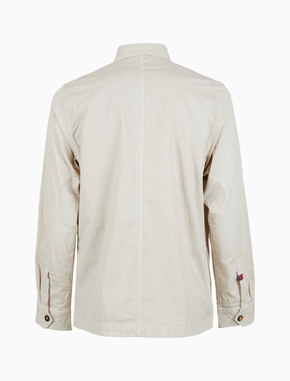 Overshirt unisex cotone tinto capo tinta unita beige - Gallo 1927 - Official Online Shop