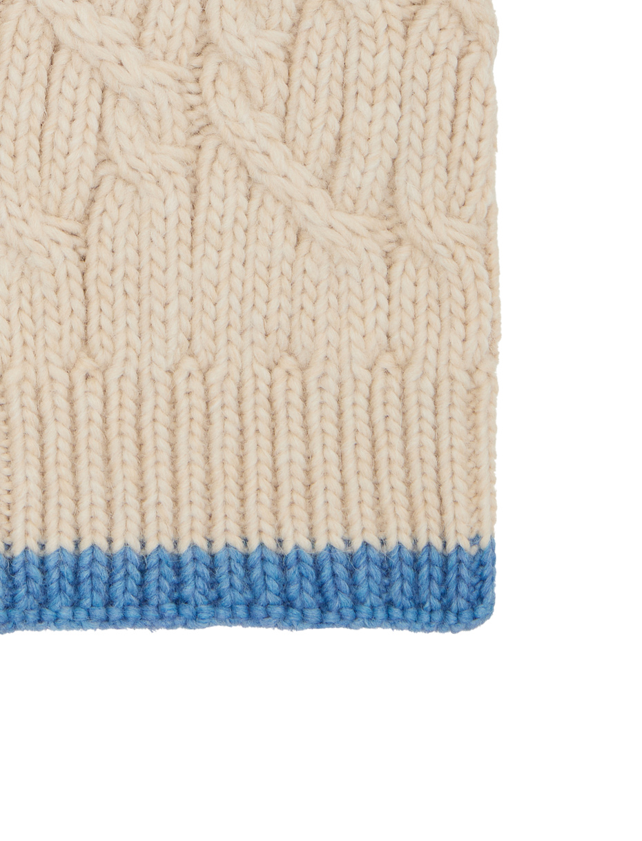 Unisex neck warmer in white with plain braided pattern - Gallo 1927 - Official Online Shop