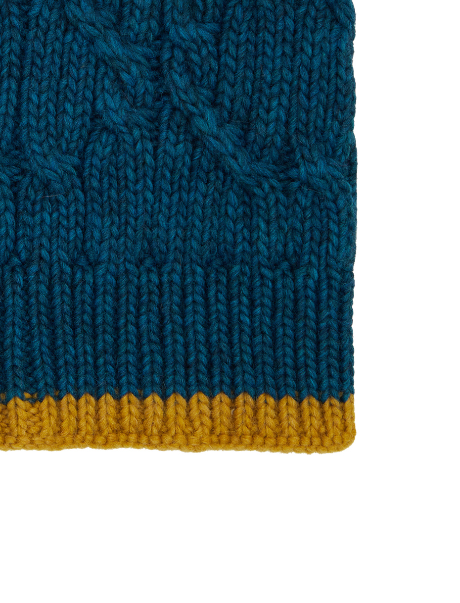 Unisex neck warmer in blue with plain braided pattern - Gallo 1927 - Official Online Shop