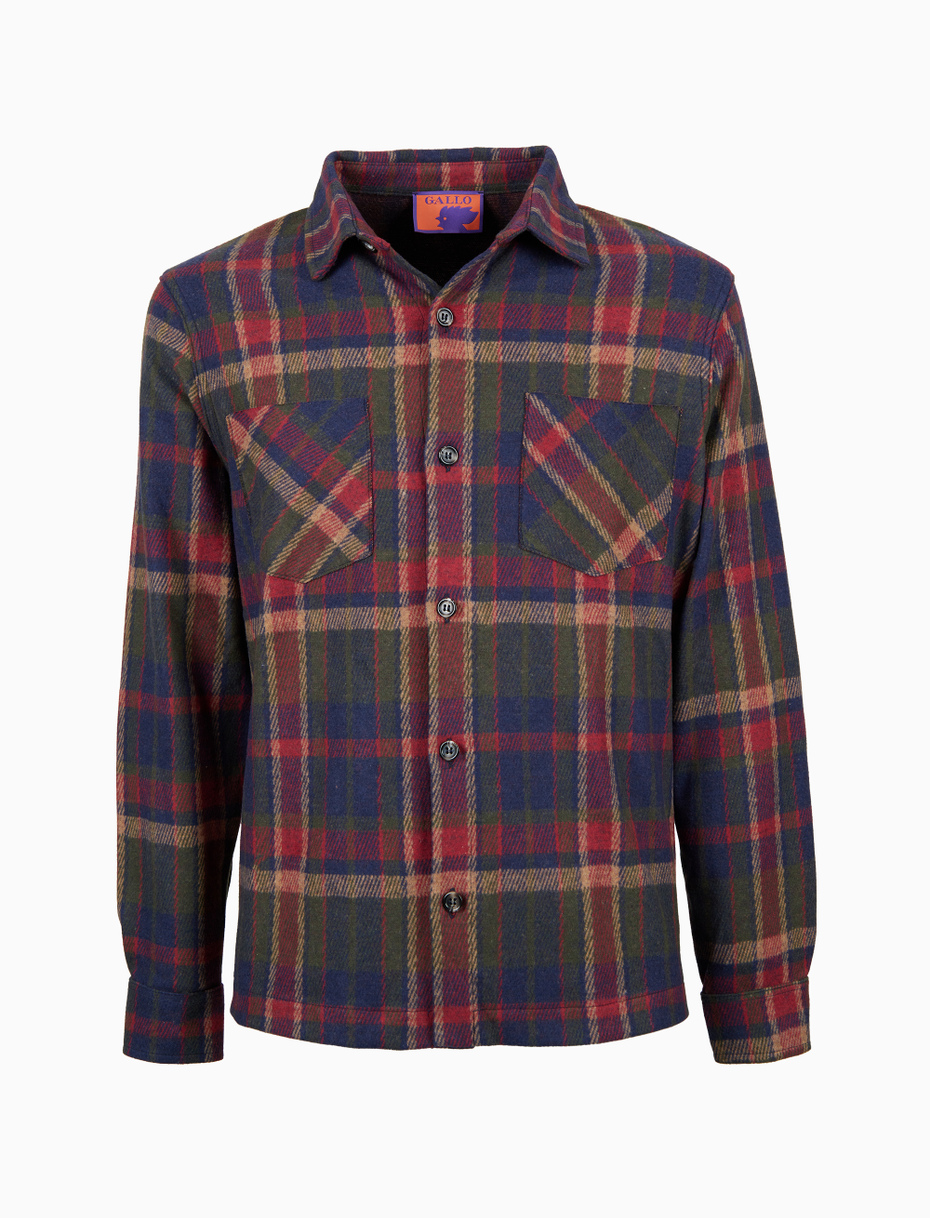 Men's shirt in blue with diagonal tartan pattern - Gallo 1927 - Official Online Shop