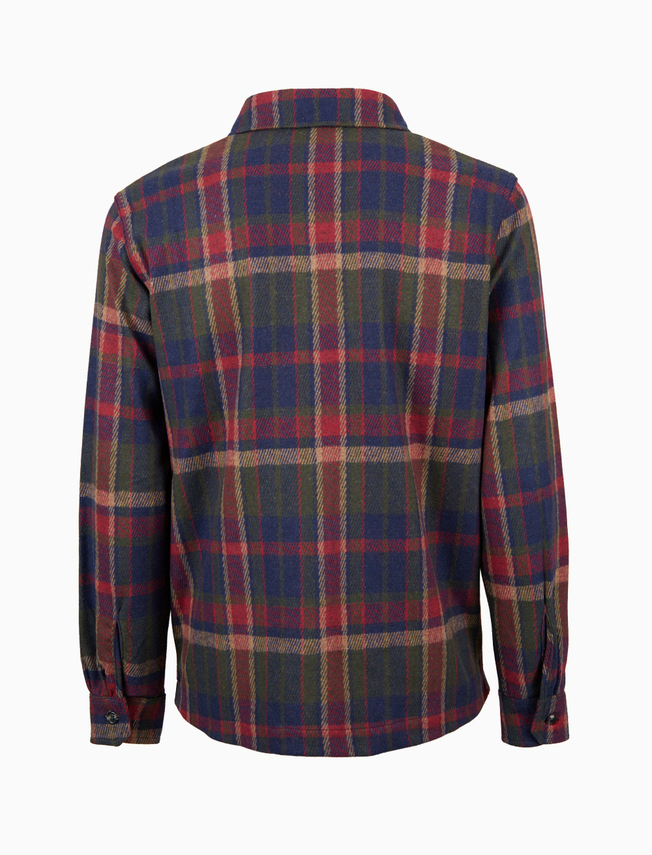 Men's shirt in blue with diagonal tartan pattern - Gallo 1927 - Official Online Shop