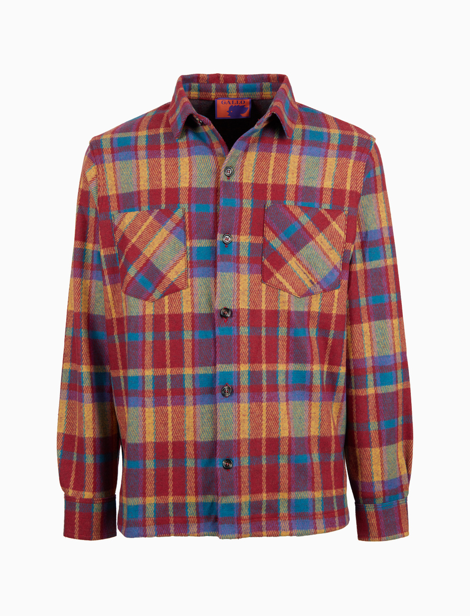 Men's red diagonal tartan pattern shirt - Gallo 1927 - Official Online Shop