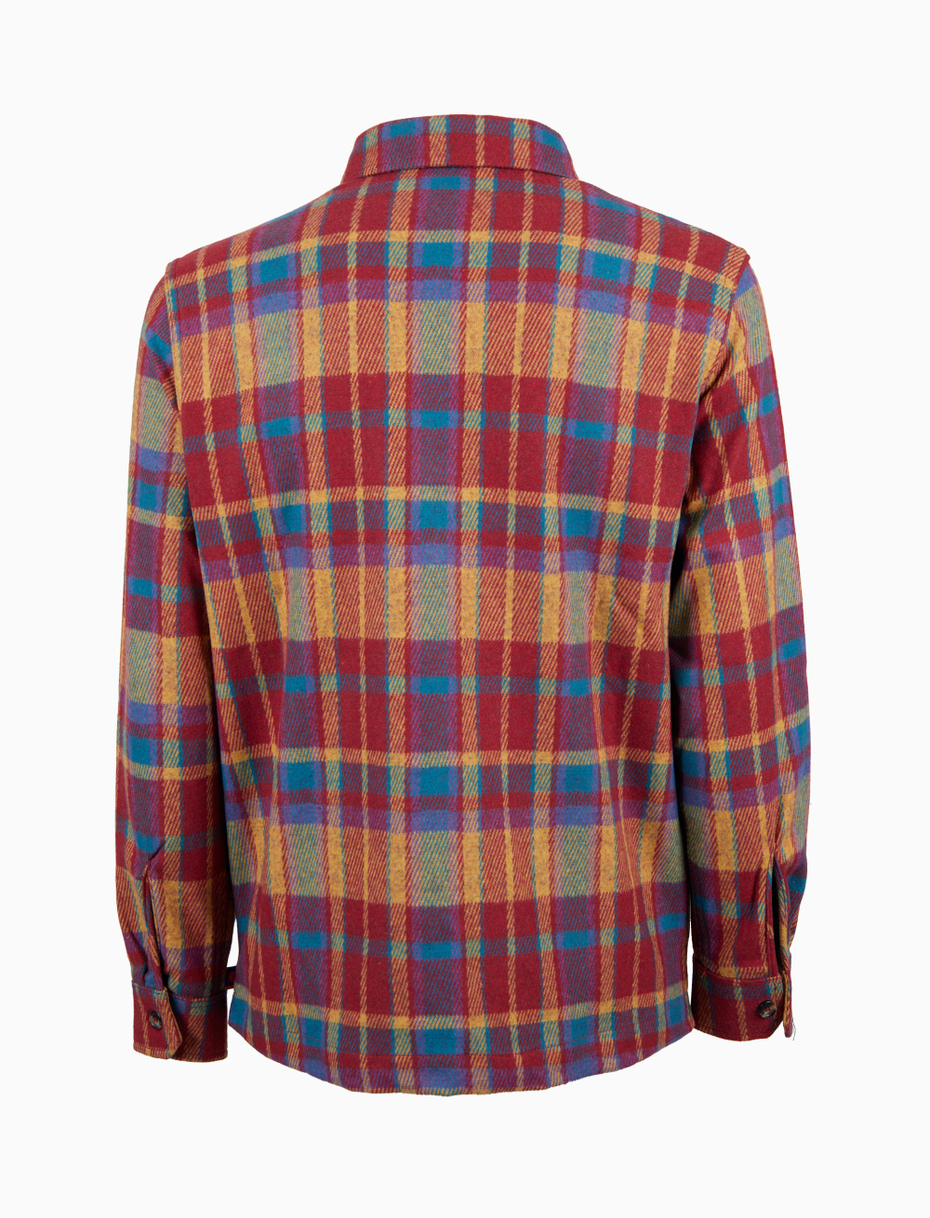 Men's red diagonal tartan pattern shirt - Gallo 1927 - Official Online Shop