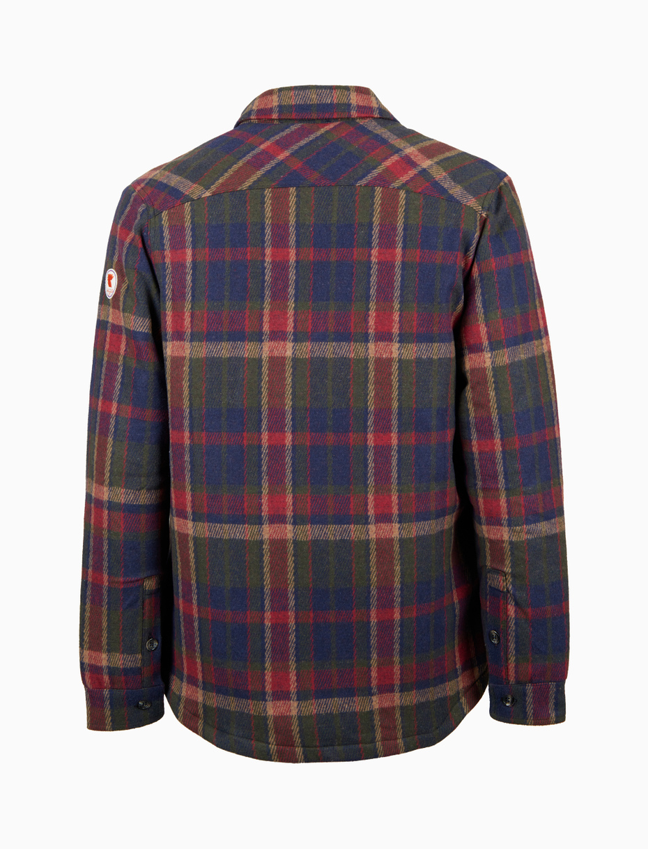 Men's blue diagonal tartan pattern padded and lined jacket - Gallo 1927 - Official Online Shop