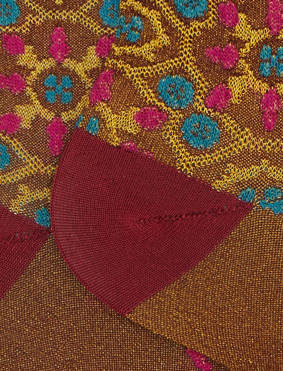 Women's long viscose socks with burgundy tile pattern - Gallo 1927 - Official Online Shop