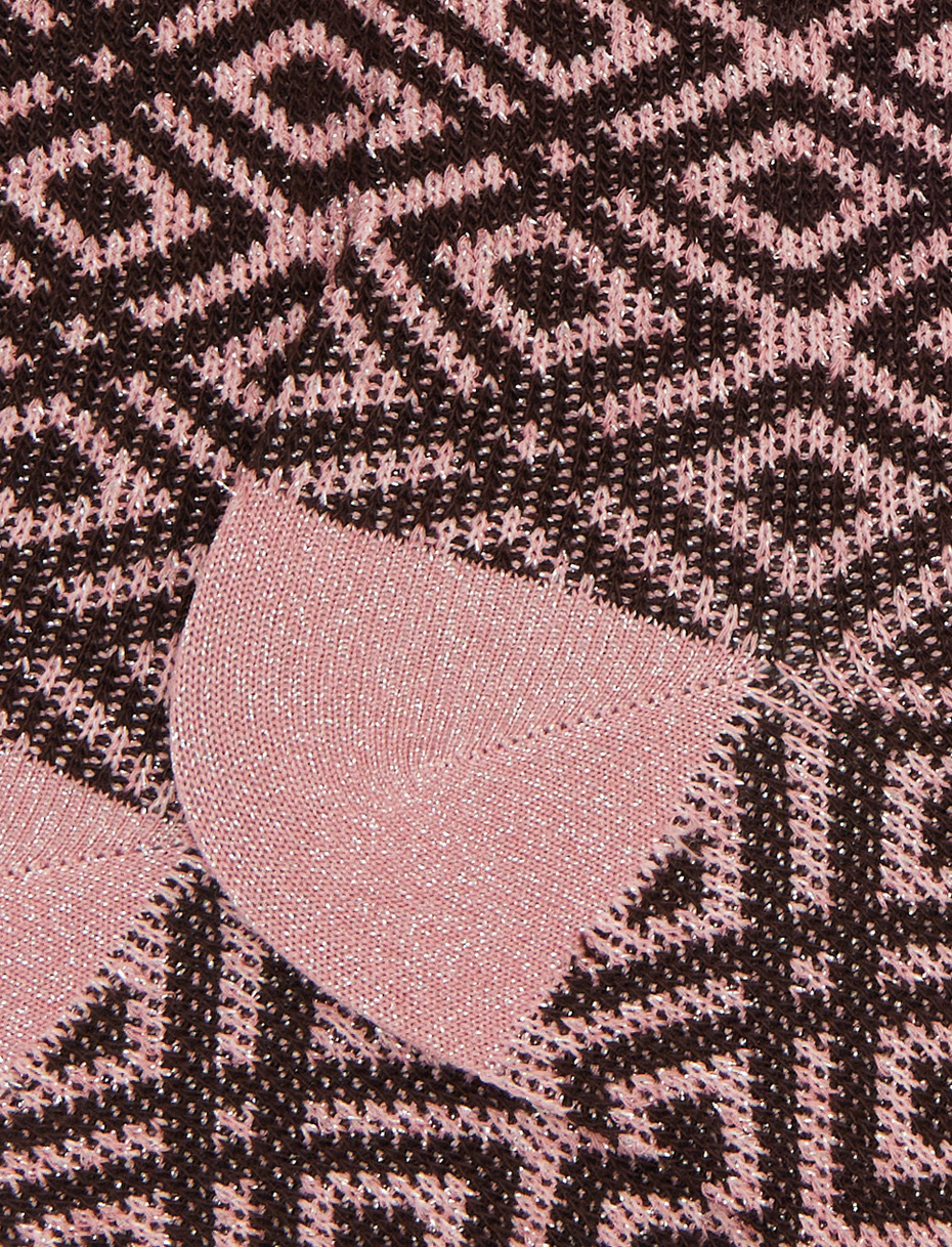 Calze corte donna cotone rosa fantasia geometrica effetto scintillante - Gallo 1927 - Official Online Shop