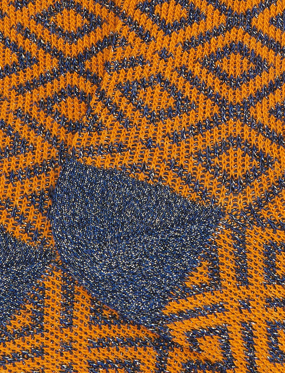 Calze corte donna cotone arancio fantasia geometrica effetto scintillante - Gallo 1927 - Official Online Shop