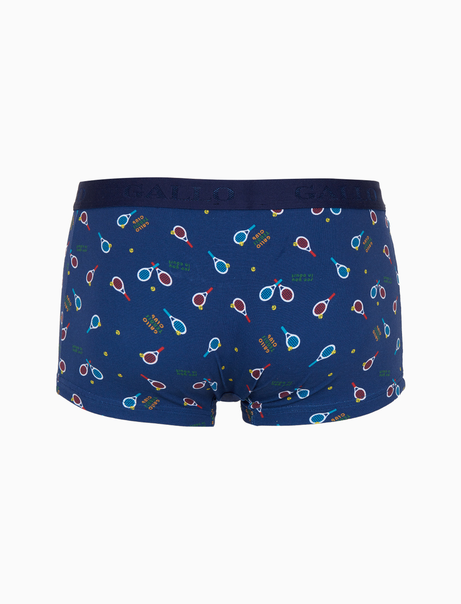 Men’s blue cotton boxer shorts with tennis pattern - Gallo 1927 - Official Online Shop
