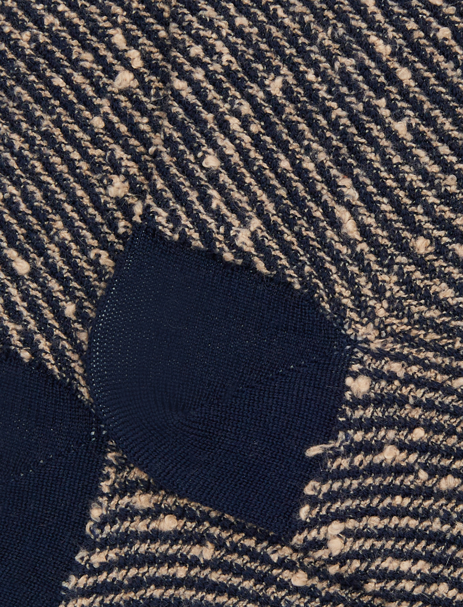 Unisex short socks in wool, cotton, and cashmere with blue regimental pattern - Gallo 1927 - Official Online Shop