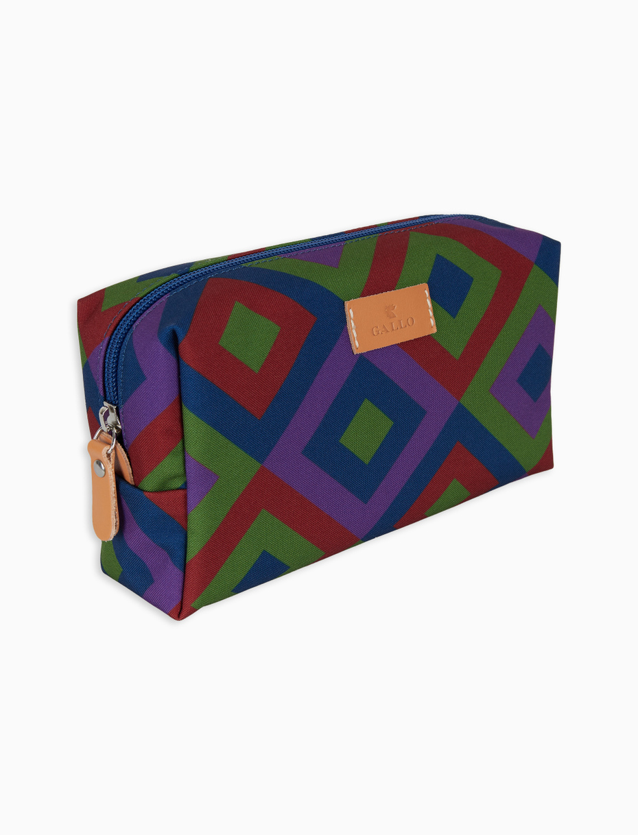 Unisex clutch bag in burgundy with concentric diamond pattern - Gallo 1927 - Official Online Shop