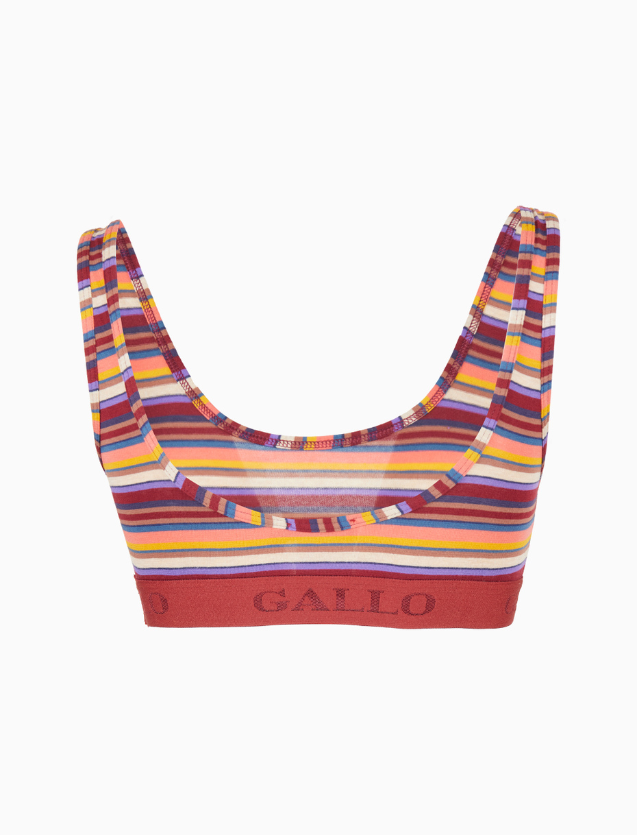 Bralette intimo donna cotone bordò righe multicolor - Gallo 1927 - Official Online Shop