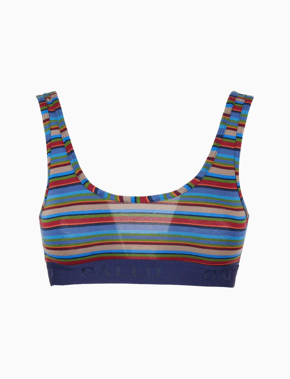 Bralette intimo donna cotone blu righe multicolor - Gallo 1927 - Official Online Shop