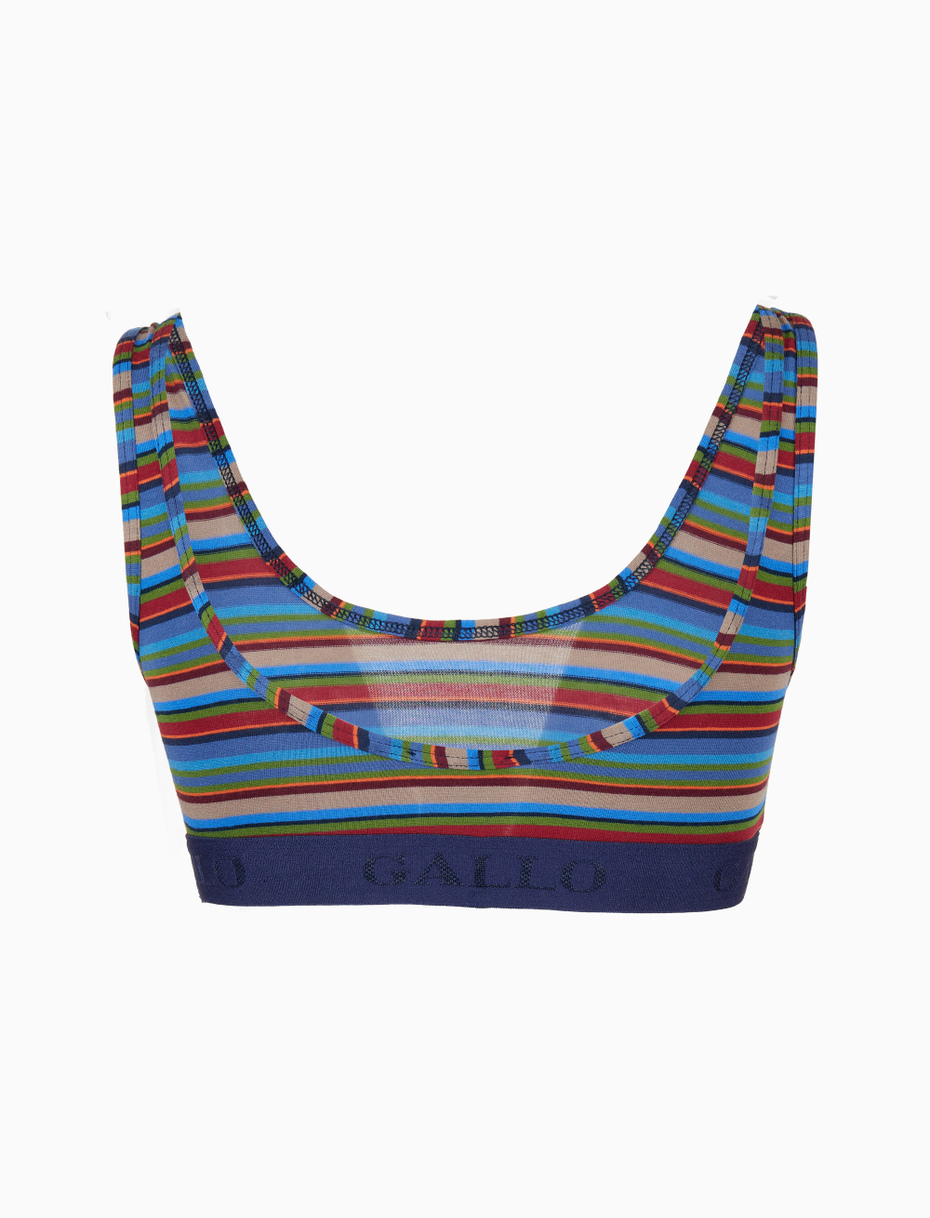 Bralette intimo donna cotone blu righe multicolor - Gallo 1927 - Official Online Shop