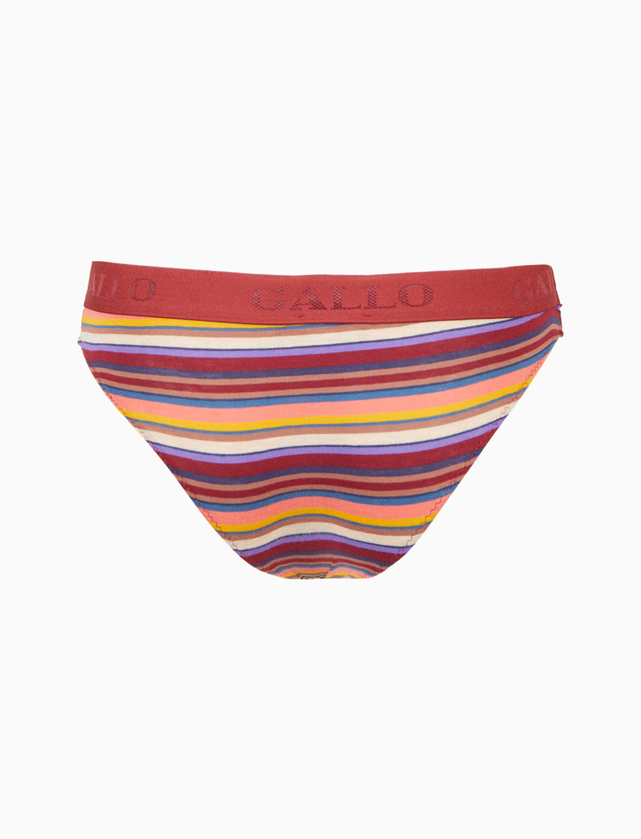 Slip intimo donna cotone bordò righe multicolor - Gallo 1927 - Official Online Shop