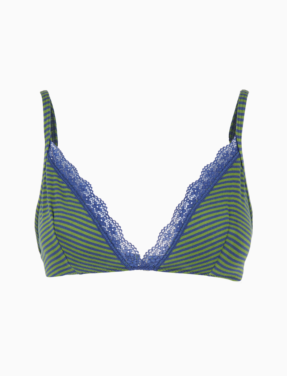 Reggiseno a triangolo donna cotone blu righe windsor - Gallo 1927 - Official Online Shop