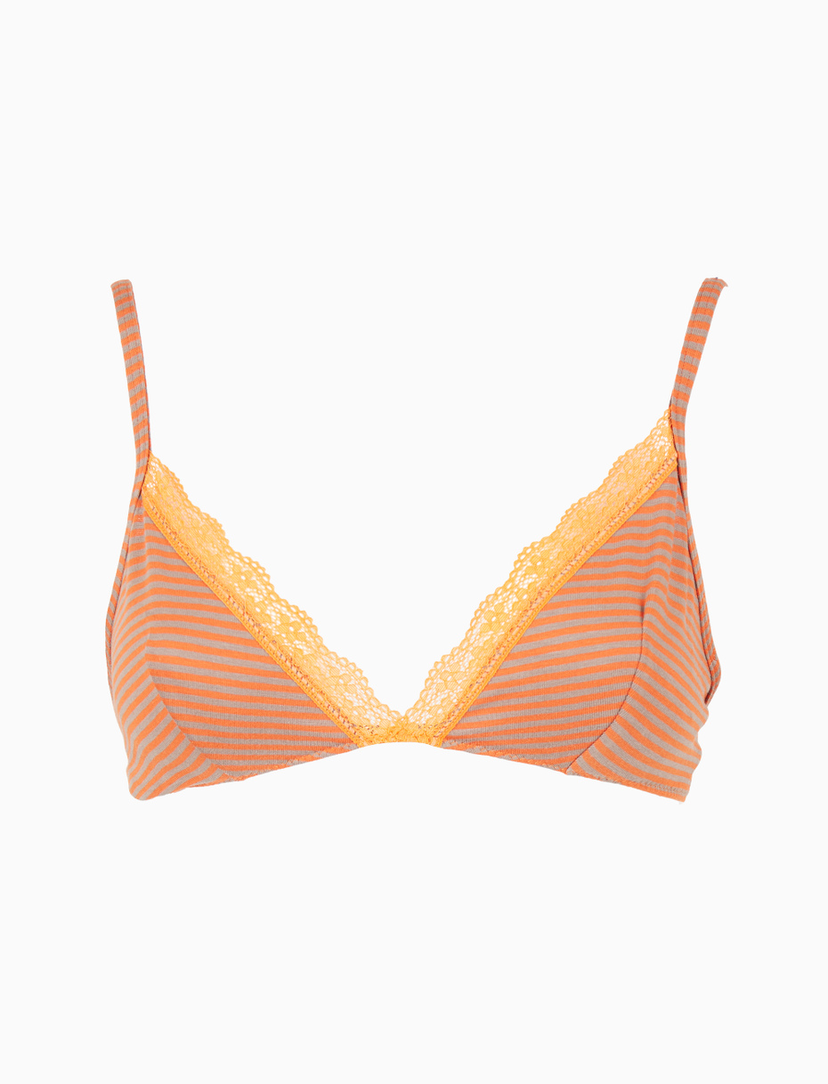 Reggiseno a triangolo donna cotone beige righe windsor - Gallo 1927 - Official Online Shop