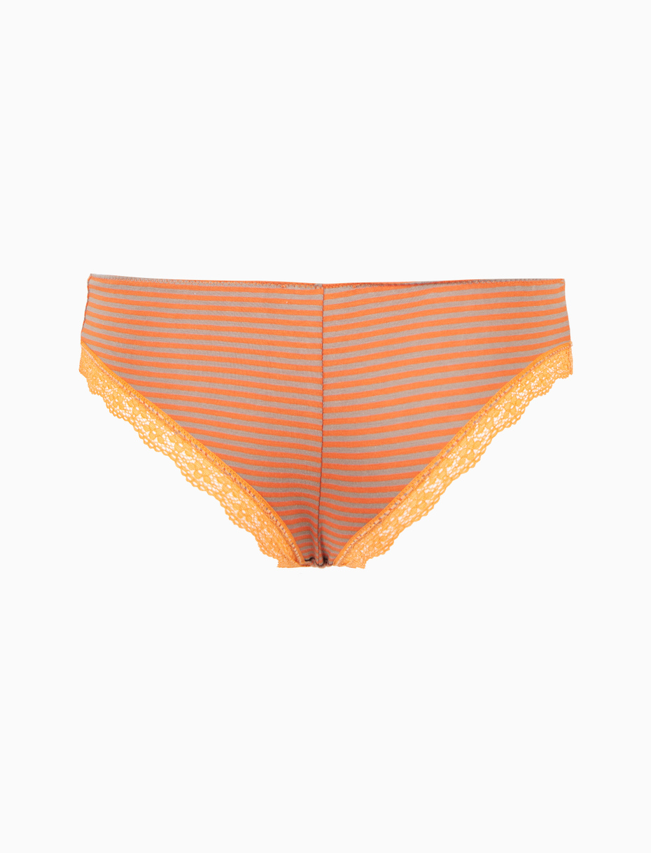 Slip brasiliana intimo donna cotone beige righe windsor - Gallo 1927 - Official Online Shop