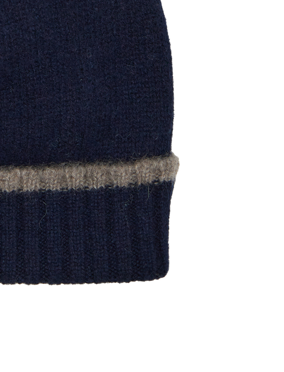 Unisex lapel cap in pure blue cashmere - Gallo 1927 - Official Online Shop