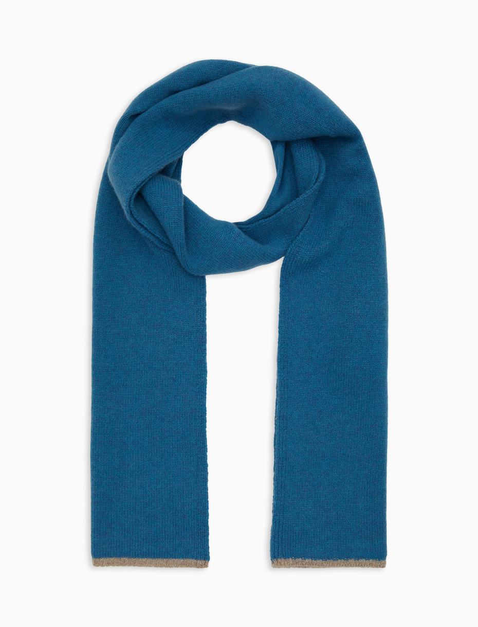 Unisex solid light blue scarf in pure cashmere - Gallo 1927 - Official Online Shop
