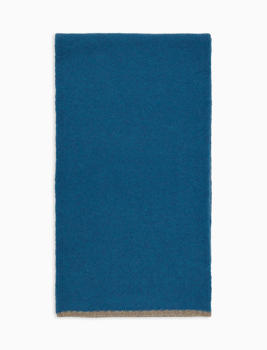 Unisex solid light blue scarf in pure cashmere - Gallo 1927 - Official Online Shop