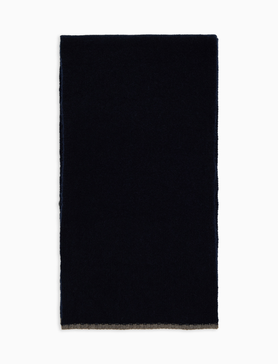 Unisex solid blue scarf in pure cashmere - Gallo 1927 - Official Online Shop