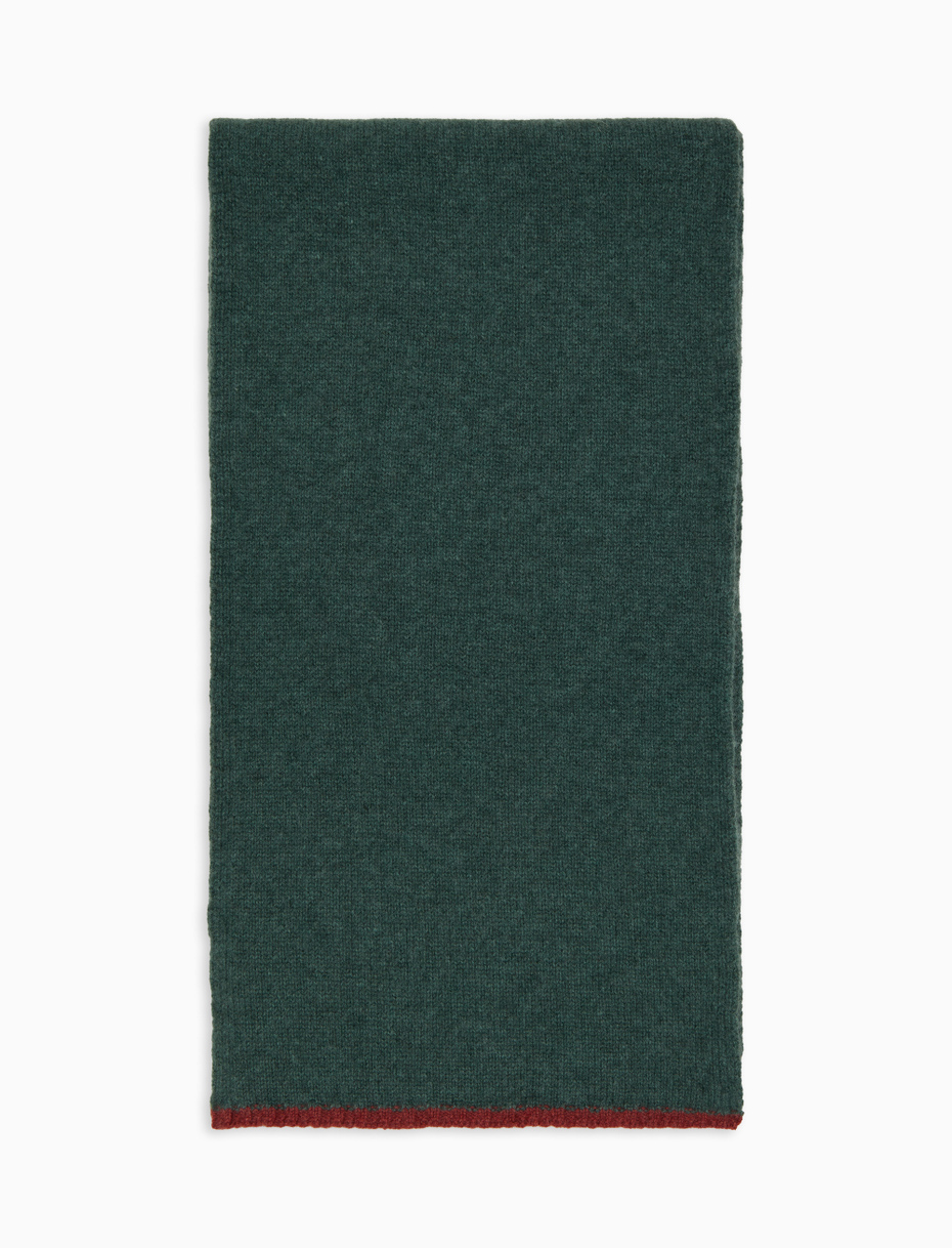 Unisex solid green scarf in pure cashmere - Gallo 1927 - Official Online Shop